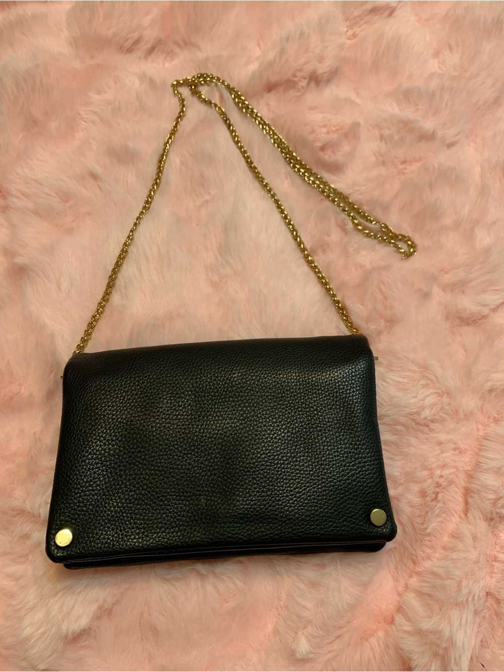 Classic Black Leather Chain Shoulder Bag